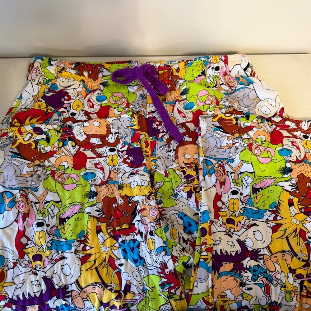 90s Nickelodeon Cartoon Character pants Multicolor - Picture 3 of 4